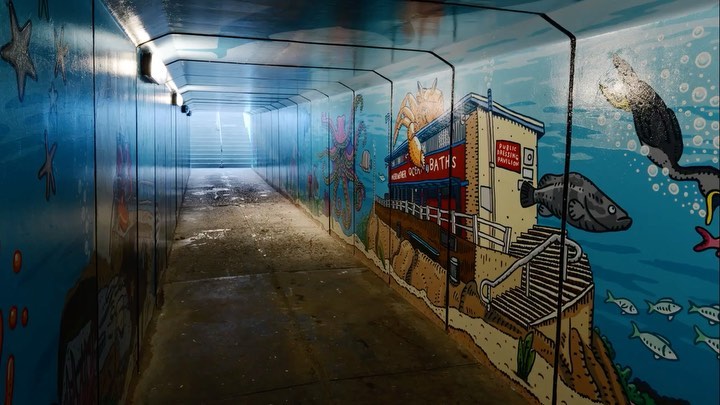 Afternoon light shines into the tunnel. LINK TO FULL FILM IN MY BIO

The Making of THE AMAZING MEREWETHER AQUARIUM  #merewetherbeach #merewetheraquarium #merewetheraquariumtunnel #merewethersurfhouse #thebeachesmerewether #timelapse #mural #streetart